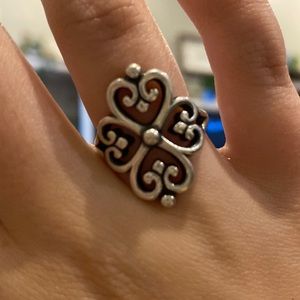Adorned hearts ring